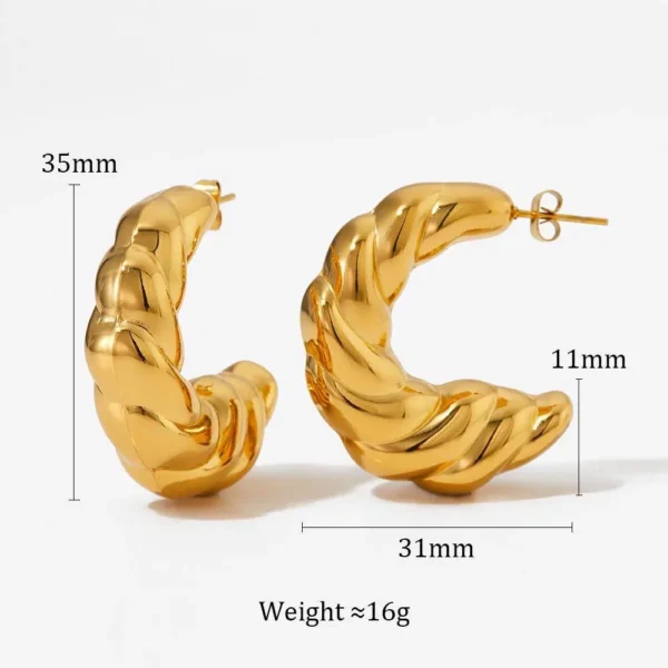 Earrings Stainless Steel Puffy - Image 8