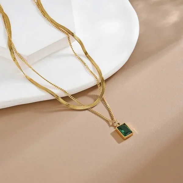 Necklace Stainless Steel 2 round - Image 4