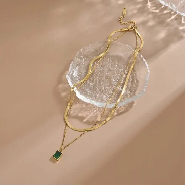 Necklace Stainless Steel 2 round - Image 5