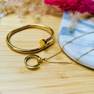 Set Jewelry Screw Bracelet & Necklace