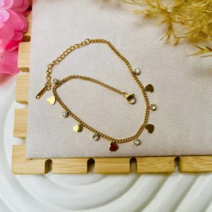 Stainless steel anklet with simple lobes 😍